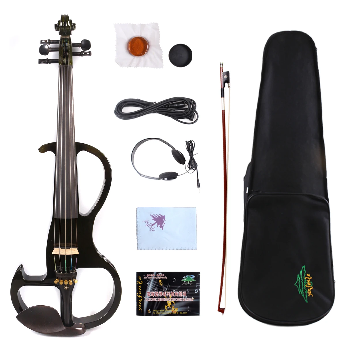 Yinfente 5string 16''inch Electric Silent Viola Handmade Sweet Tone Free Case+Bow+Cable#EL2