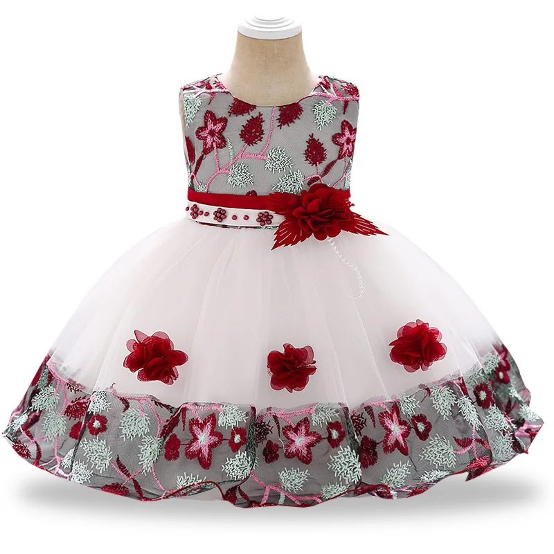 

Baby dress girl 2019 summer newborn child girl 1 year birthday party dress floral tulle baby clothes girl tutu clothing