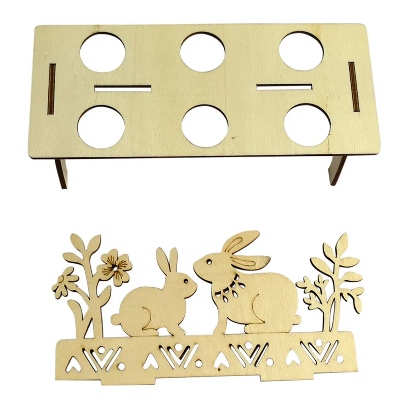 New Wooden Easter Egg Shelves for Easter Party Ornament DIY Letter Egg Stand Rack Rabbit Easter Decorations for home #25J07 (7)