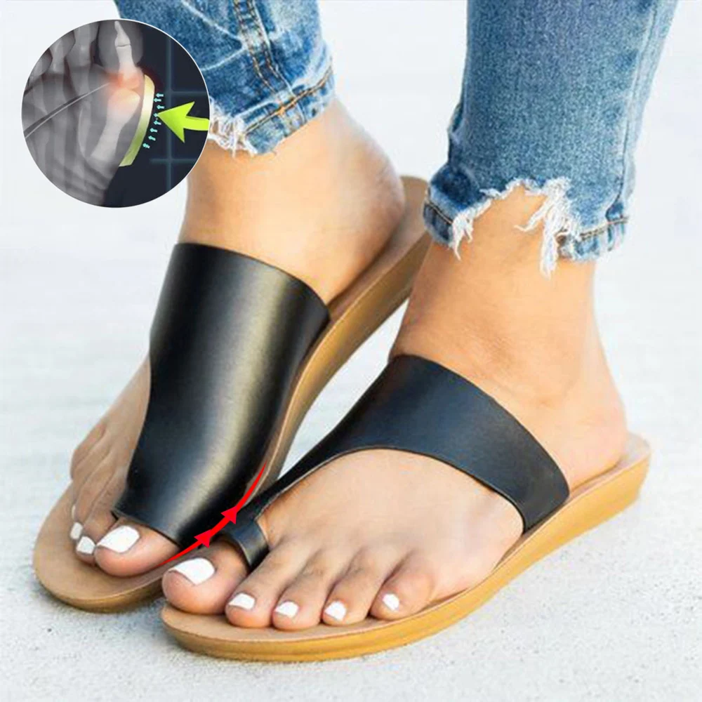 

Female Orthopedic Bunion Shoes Concise Casual Beach Flat with Shoes Indoor Outdoor Slip on Slippers Platform Shoes for Home Hot