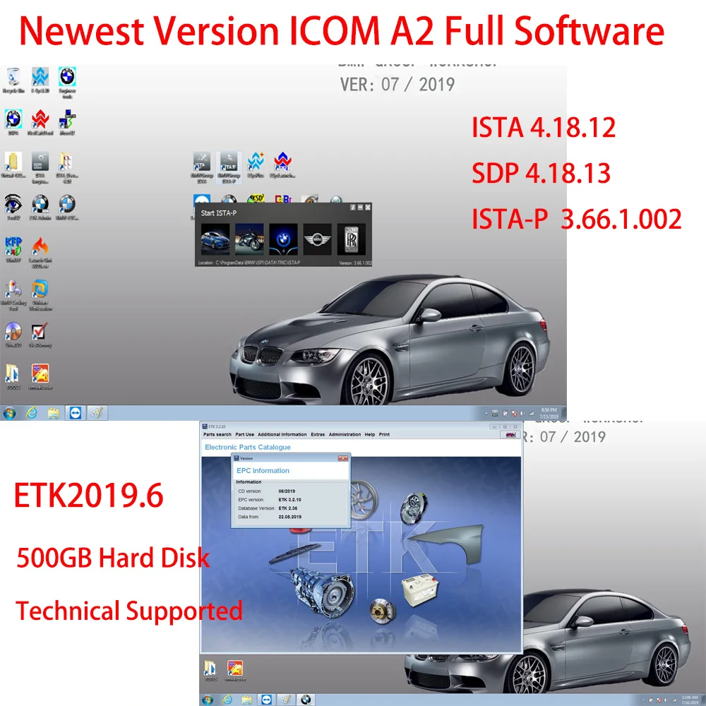 09V для BMW ICOM A2 b c полное Программное обеспечение 500GB HDD программное обеспечение для BMW ICOM ISTA/D(4.18.13)& ISTA/P(3.66.1.002) и c4 программное обеспечение