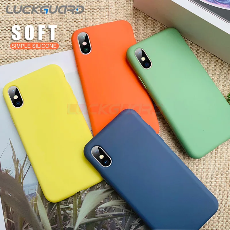 Новый простой цветной однотонный силиконовый чехол для телефона iPhone XS Max X Xr 6 6s 7 8