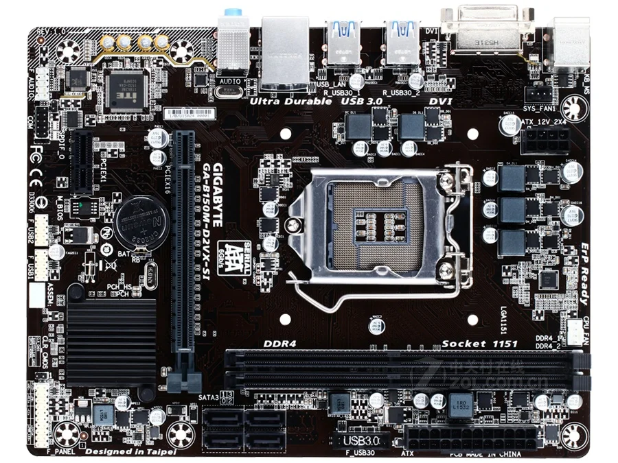 

Gigabyte GA-B150M-D2VX-SI Desktop Motherboard B150M-D2VX-SI B150 LGA 1151 Core i7 i5 i3 DDR4 32G SATA3 USB3.0 DVI Micro-ATX