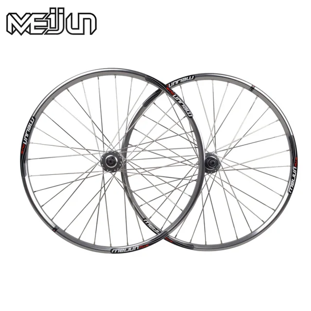 Cheap MEIJUN 26-inch polished silver wheel disc brakes mountain bike wheel spokes breaking wind flat stainless steel silver