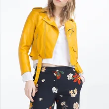 Новая популярная женская тонкая Байкерская мотоциклетная куртка, пальто из искусственной кожи, мягкая куртка на молнии, черное пальто, верхняя одежда, красная кожаная куртка-бомбер