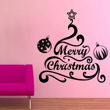 

Wall Decal Christmas Tree Merry Christmas Vinyl Sticker Bedroom Decor