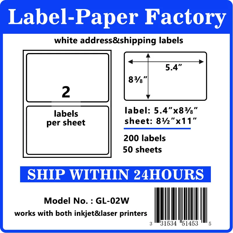 50 sheets per pack