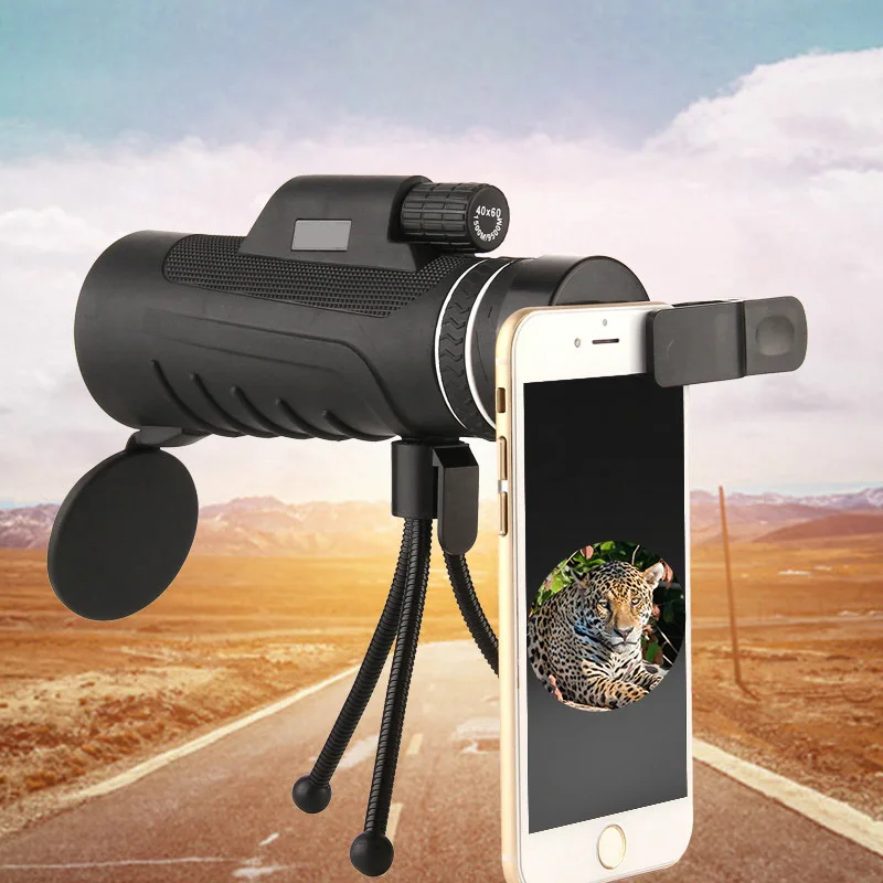 

High Magnification HD Professional Zoom Monocular Low Night Vision Waterproof Telescope Portable Focus With Mobile Phone Holder