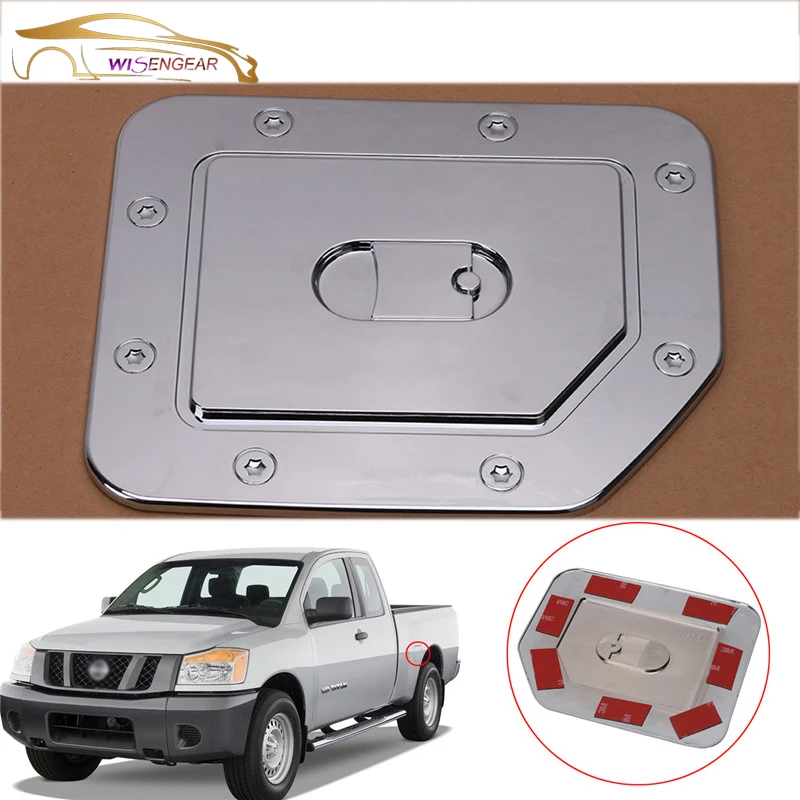 WISENGEAR Chrome Oil Tank Fuel Bottle Gas Door Cap Cover For Nissan