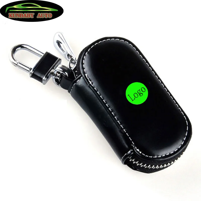 

KUNBABY 10 Pcs/lot Genuine Leather Key Wallet Men Keychain Covers Zipper Key Case Bag Woman Key Holder Housekeeper For All Cars