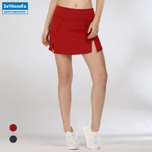 Спортивные теннисные юбки для йоги фитнес короткая юбка бадминтон дышащая быстросохнущая женская спортивная элегантные полозоченные Броши теннисная юбка
