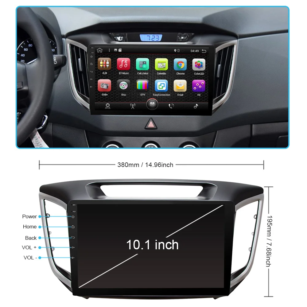 

Eunavi 10.1 inch 2din Android 8.1 car radio gps player For multimedia ix25 hyundai creta navigation stereo video audio pc player