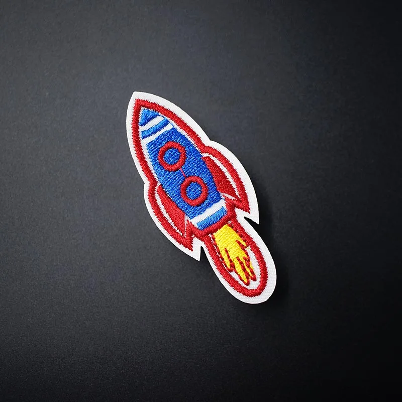 

Rocket (Size:2.7x6.5cm) Iron On Patch Embroidered Applique Sewing Clothes Stickers Garment Badges Patches Apparel Accessories