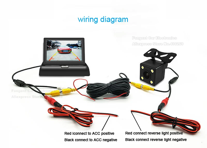Автомобильная беспроводная камера заднего вида, парковочный дисплей 4,3/5 дюймов, сосущий диск, складной зеркальный монитор, универсальный, для всех автомобилей, фургон