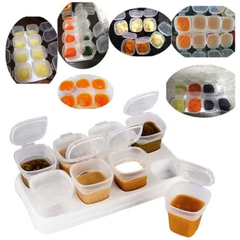 

Baby Food Containers By Little Sprout: Reusable Stackable Storage Cups with Tray