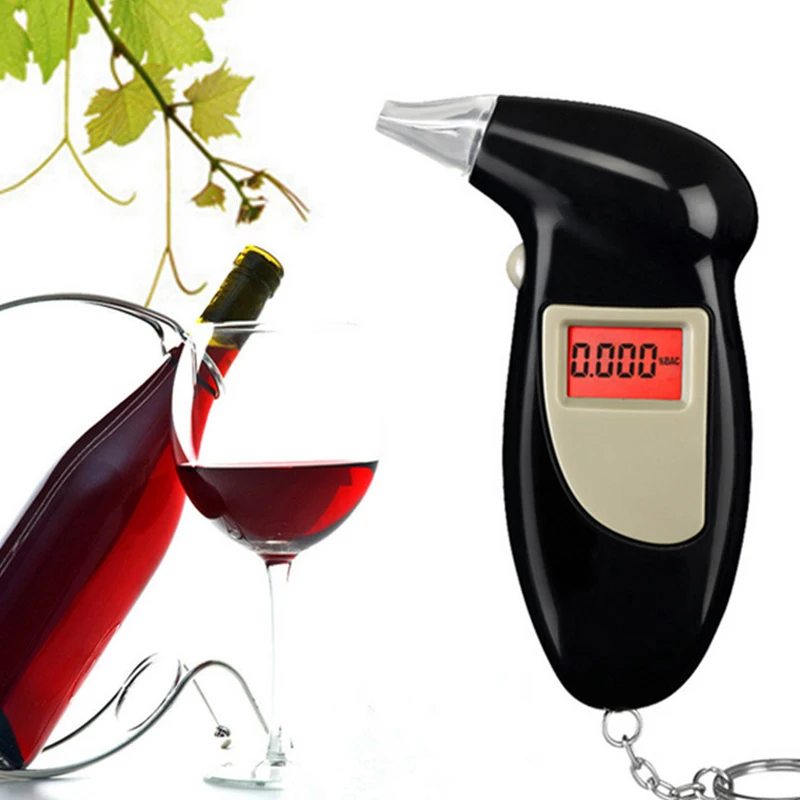 جديد المهنية الكحول اختبار التنفس الكحول محلل كاشف اختبار المفاتيح Breathalizer في الجسم DeviceLCD شاشة