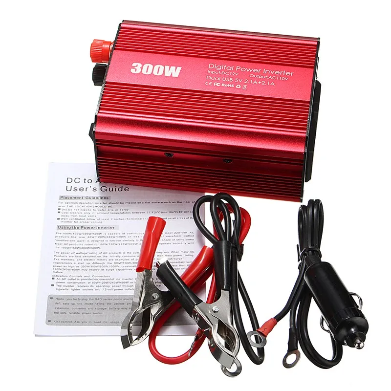 

Inverter 12V 110V 600W Peak 300W Auto Modified Sine Wave Voltage Transformer Power Inverter Converter Car Charge 2 USB