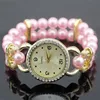 shsby New Women's Rhinestone Quartz Analog Bracelet Wrist Watch lady dress watches with Colorful pearls ► Photo 3/6