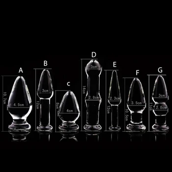 1PCS Glass Anal Dildo Butt Plug Anal Beads Erotic Sex Toy for Women Adult Products for Couples Crystal Glass Anal Stimulator 2