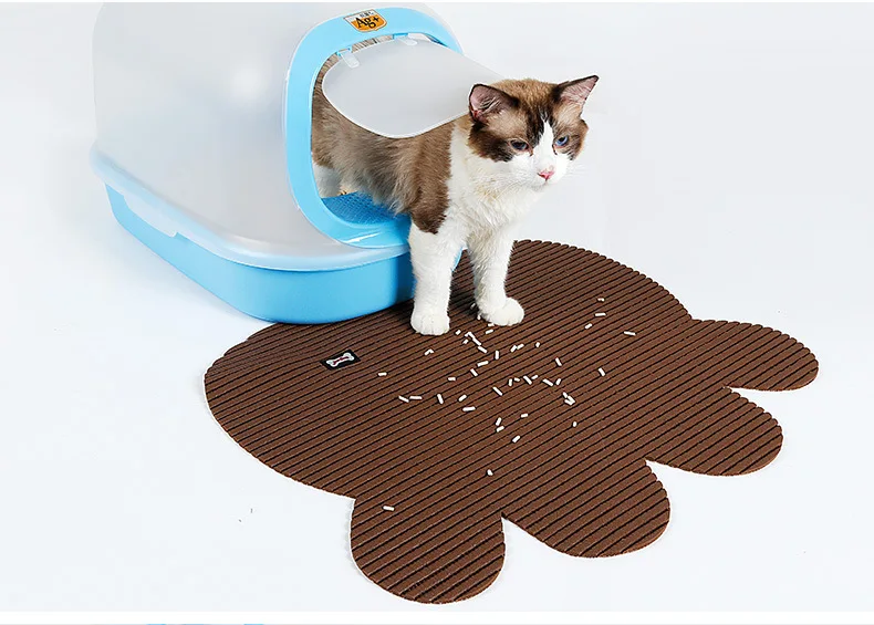 Non Slip Cat Litter Mat Puppy Kitty Dish Feeding Bowl Placemat Tray
