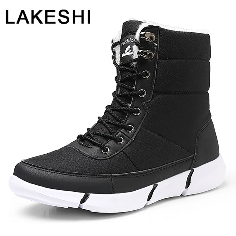 

Men Snow Boots Men Waterproof Canvas Shoes Men Ankle Boots Short Plush Lace Up Warm Winter Boots Plus Size 48 Winter Sneakers