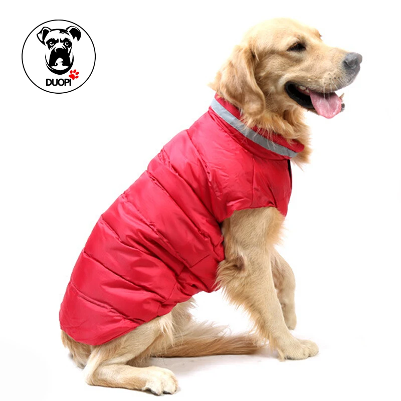 Duopi Large Dog Clothes Coats Thick Warm Waterproof Reflective Design