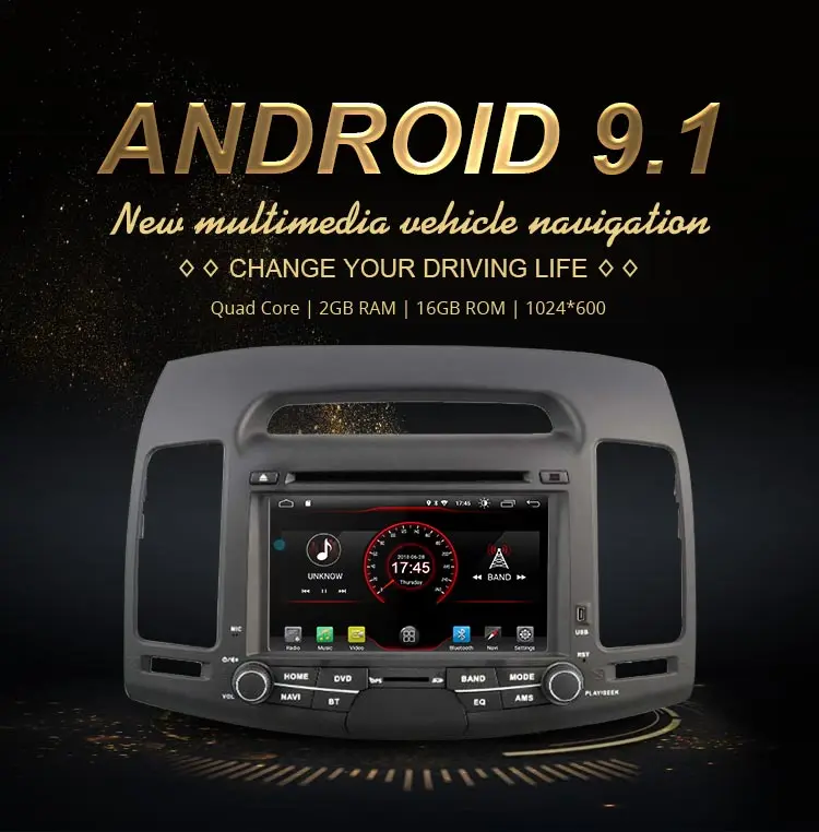 Top JDASTON 7 Inch Android 9.1 Car DVD Player For HYUNDAI ELANTRA 2007-2011 Multimedia GPS Navigation 2 Din Car Radio Audio Stereo 1