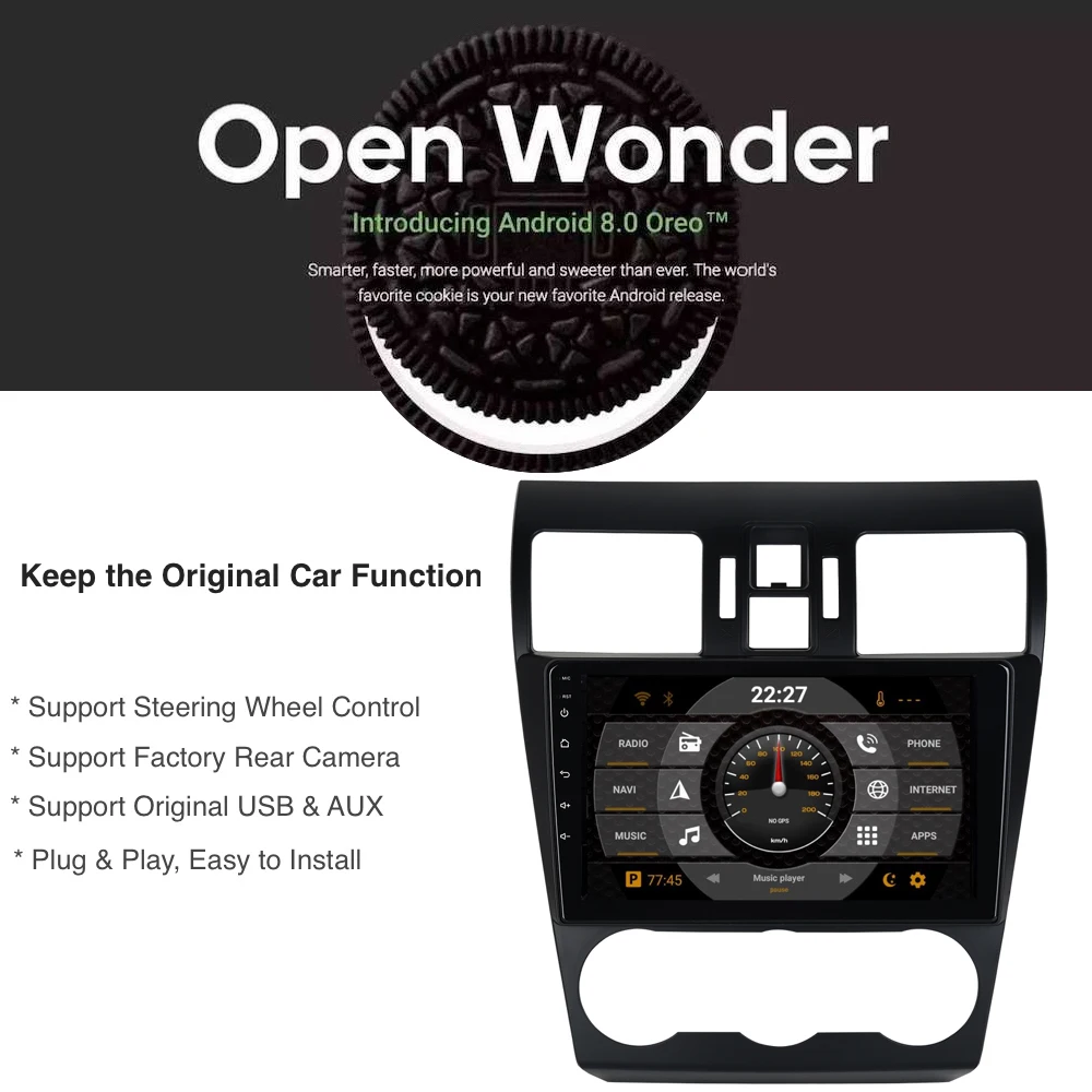 Best Car Radio GPS Android 8.0/7.1 for Subaru Forester WRX XV 2016 2017 2.5D IPS Screen 8-Core 4gb ram+ 32gb rom SWC carplay 4G LTE 0