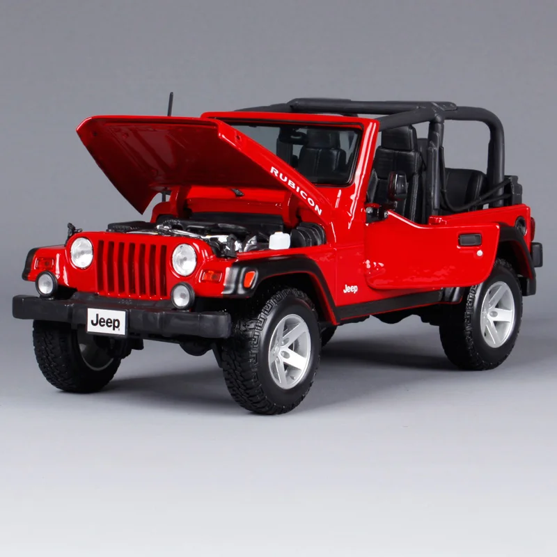 Автомобиль Maisto 1:18 jeep wrangler rubicon красно синий роскошный внедорожник Игрушечная