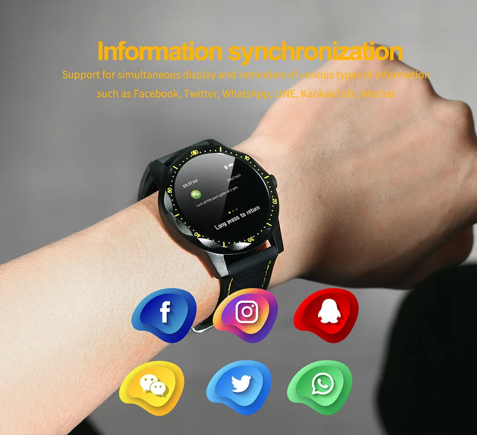 

SKY 1 Smart Watch Men IP68 Waterproof Activity Tracker Fitness Tracker Smartwatch Clock BRIM For android iphone IOS phone