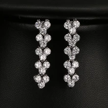 Emmaya, модные роскошные свадебные серьги для невесты, дизайн, Римский AAA+ кубический цирконий, камни, проложенный гвоздик, серьги, вечерние, подарок