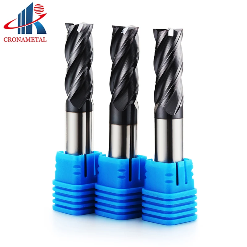 

CRONAMETAL HRC55 solid tungsten square carbide end mill for Mould Steel/Die Steel