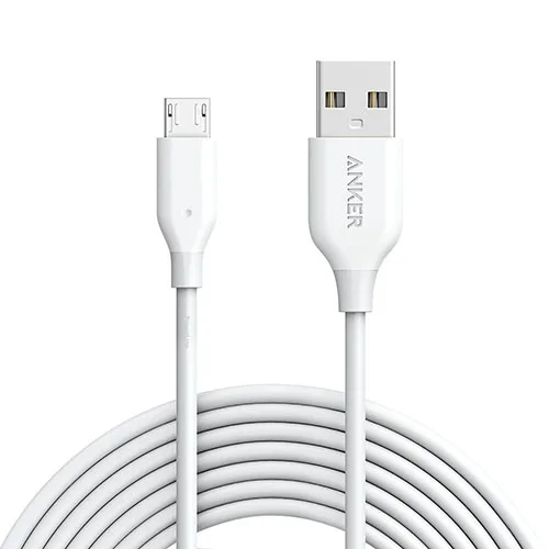 Anker Powerline Micro USB-кабель для зарядки, с арамидным волокном и сроком службы 5000+ для samsung, Nexus, LG, Android и многое другое - Цвет: white