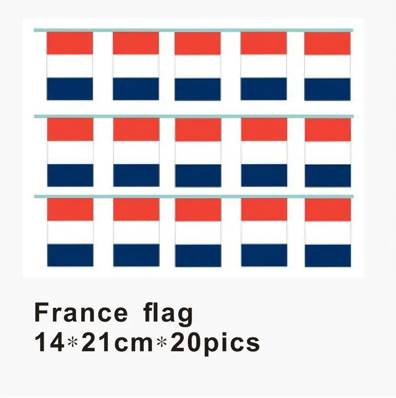 KAFNIK FLAG 5 Meter Long 21*14CM France Banners String Flags Decorative Flag Banner Team Fans Supplies Free Shipping | Дом и сад