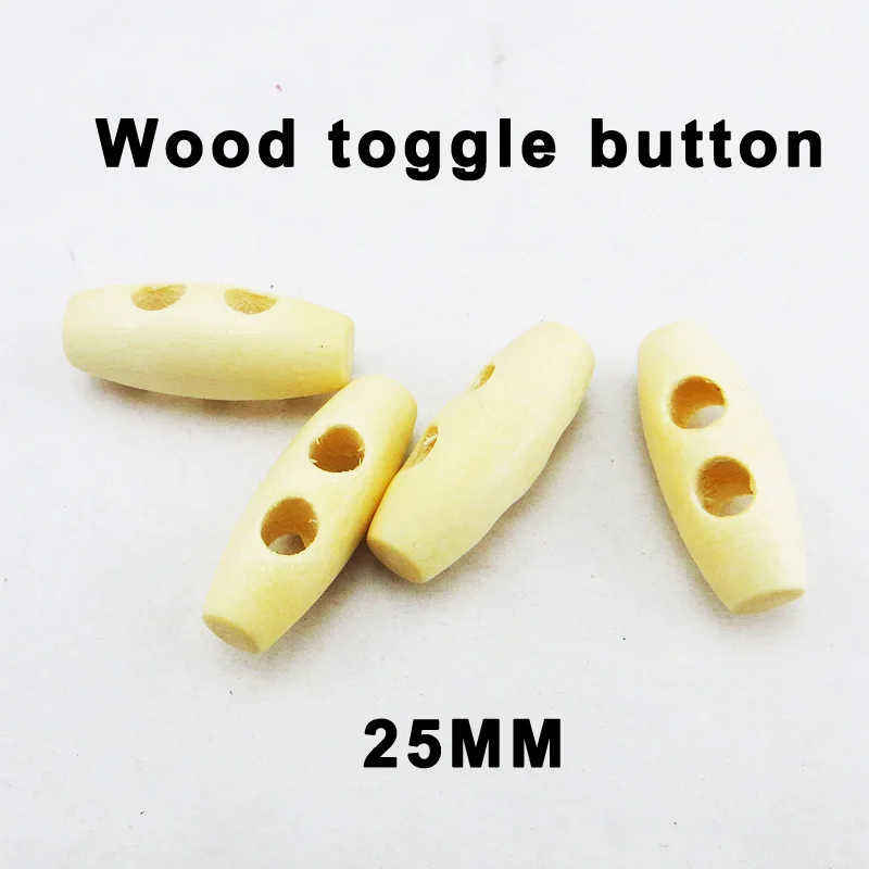 30pcs 25mm Wood Horn Button Garment Toggles Clothes Sewing Buttons