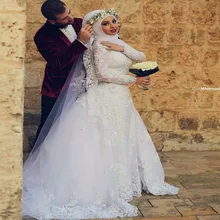 2015 New Arrival Saudi Arabia Muslim Wedding Dresses High Neck Beaded Long Sleeves Women Wear Bridal Gown Free Shipping new add shipping price to saudi arabia for linear guide