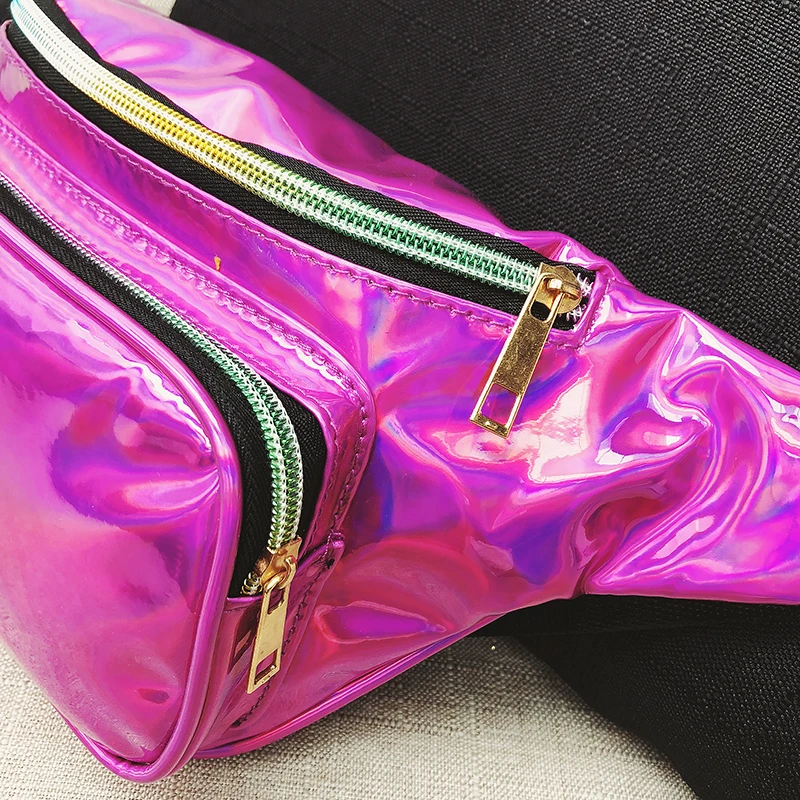 Новый бренд поясная сумка для Для мужчин Для женщин телефон через плечо поясная сумка модельер голографическая Сумочка с блестками