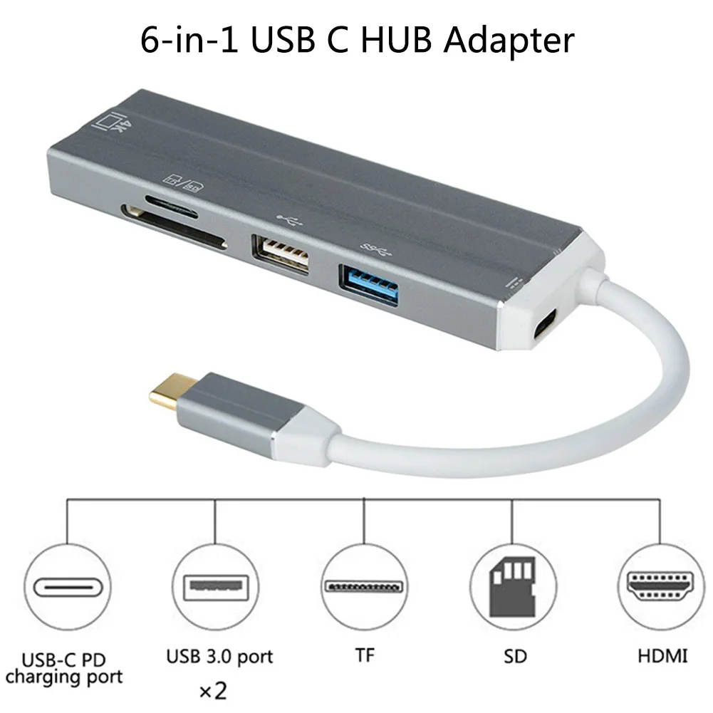 Usb-хаб USB C к HDMI USB 2,0 SD/TF кард-ридер адаптер для samsung Galaxy S9/Note 9 huawei P20 Pro type C USB 3,0 концентратор