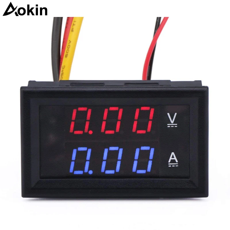 

0.28"LED DC0-100V 10A Digital voltmeter Ammeter 2in1 Multimeter 12V/24V Voltage Amperage Meter Volt Amp Gauge Panel