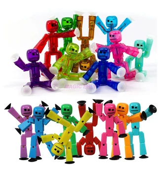 5/10/20pcs/set 8cm Sticky Robot Action Toy Figures with Sucker Deformable Plastic Animals Figure Stikbot Toys