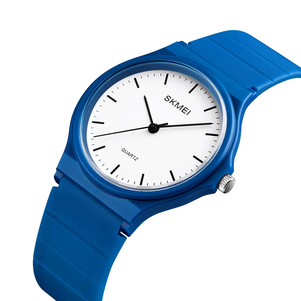 SKMEI Модные Простые Для женские часы Элитный бренд кварцевые часы женские силиконовые водонепроницаемые часы женские наручные - Цвет: blue