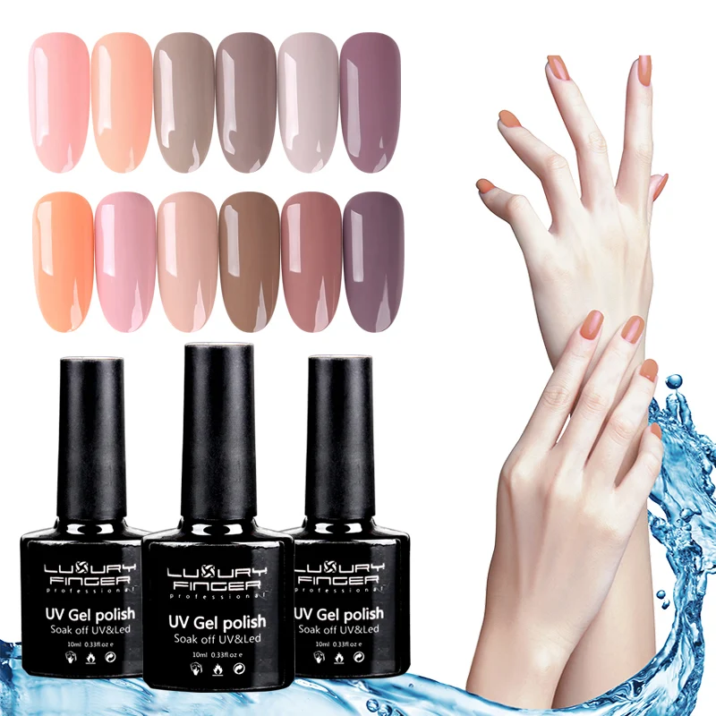 

Luxury Finger 1pc UV Gel Nail Polish Varnish Long Lasting Soak Off UV Led Lamp Nail Art Design Nude Natural Beauty Color Series