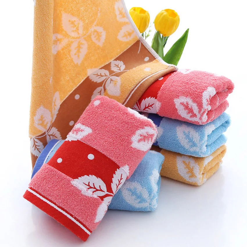 

Leaves Face Towels Thick 100% Cotton Couple Water Absorption Soft Shower Home Spa Towel Asciugamano Recznik Serviette 35*75cm
