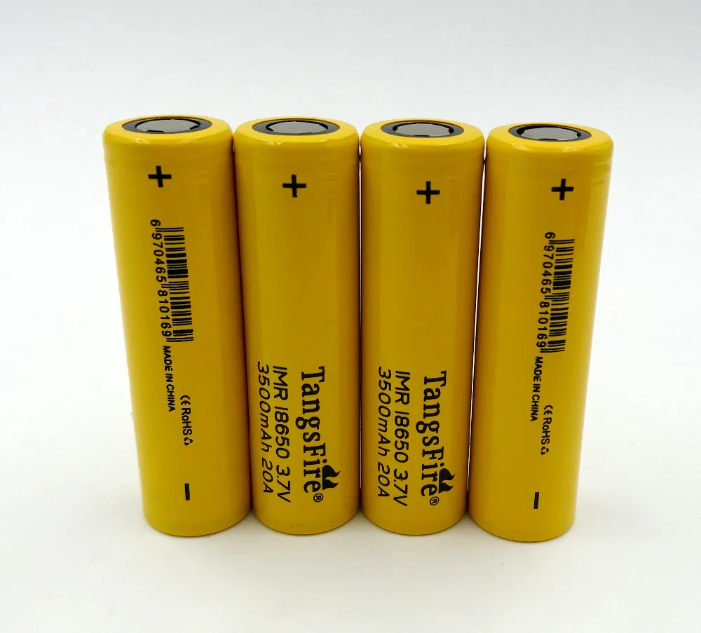 

4PCS TangsFire 18650 IMR Li-ion Battery 20A 3.7V 3500mAh High Drain Rechargeable Battery For Electronic Cigarettes Flat Top 4PCS