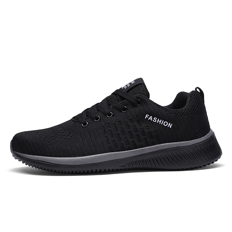 Мужские кроссовки для бега кроссовки сетки для Для мужчин удобная спортивная обувь Для мужчин тренд легкая обувь для ходьбы дышащий Zapatillas - Цвет: Черный