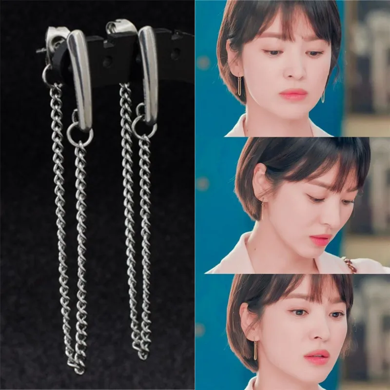 Новые корейские геометрические серьги KPOP DNA 2019 TV в стиле бойфренда песни Hye Kyo с