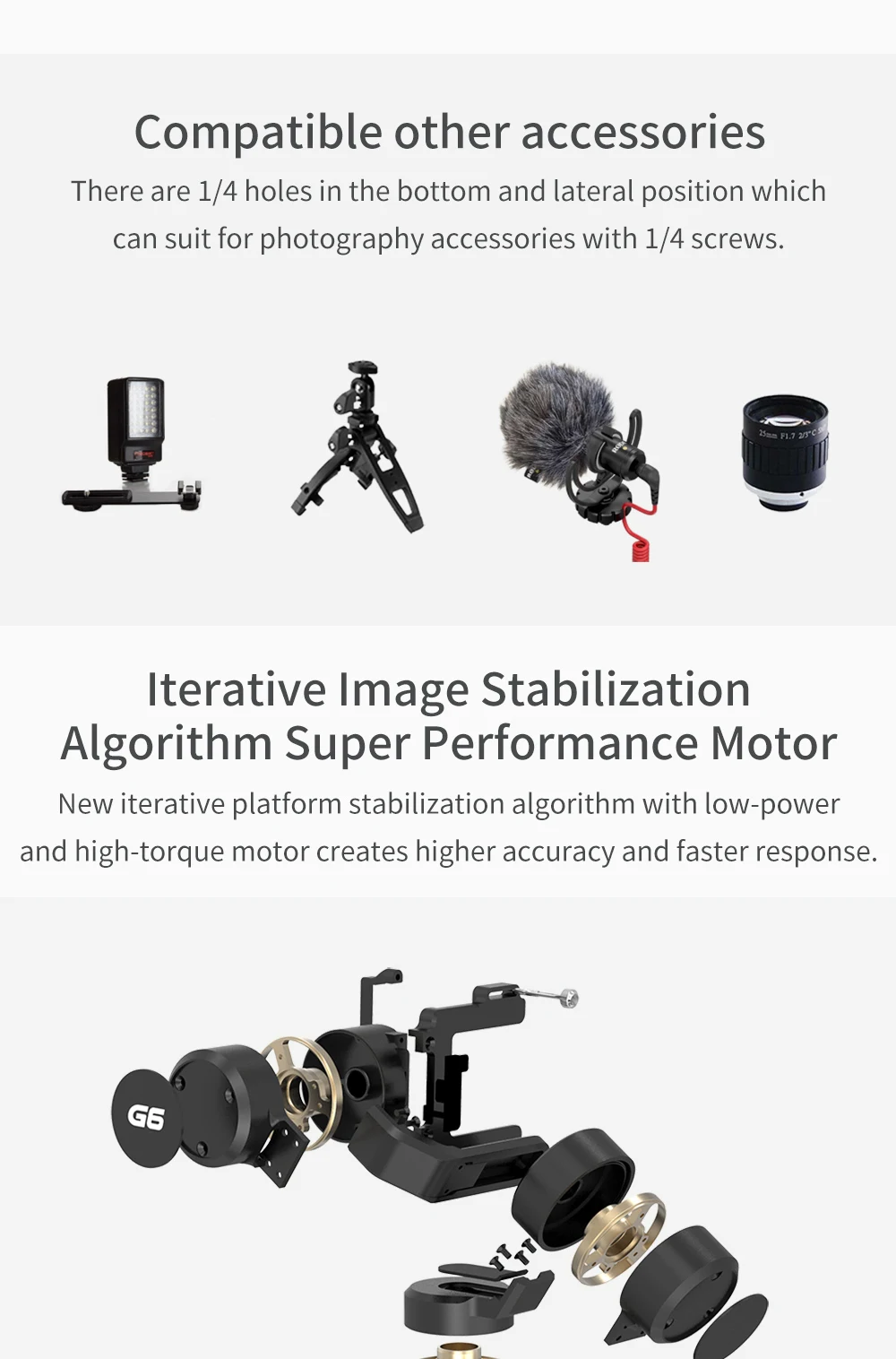 Excellent FeiyuTech G6 3-Axis Stabilized Handheld Gimbal Feiyu Action Camera for GoPro Hero7 Black Silver White Hero6 Hero5 Sony RXO Yi 4K 7