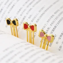 15 шт./партия, мини-металлическая Закладка для книг с бантиком, красивая бумага, зажим для книг, маркеры, подарок, Канцтовары офисный школьный инвентарь marcalibros 6604