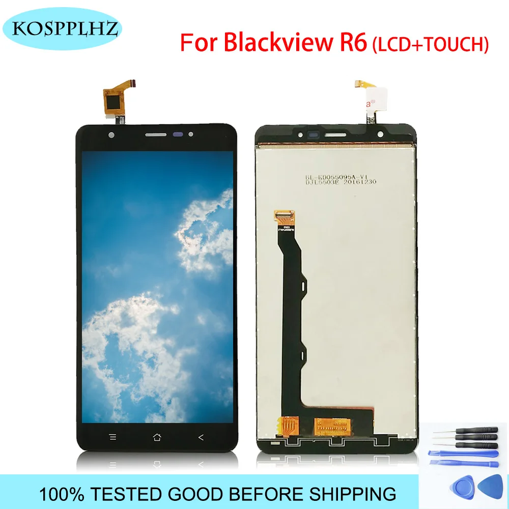 

100% New Digitizer Screen Glass Panel For blackview R6 LCD Display+Touch Screen Assembly 5.5" R 6 phone + Tools