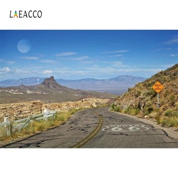 

Laeacco Route 66 USA Sunset Way Road Aurora Child Natural Scenic Photographic Background Photography Backdrops For Photo Studio